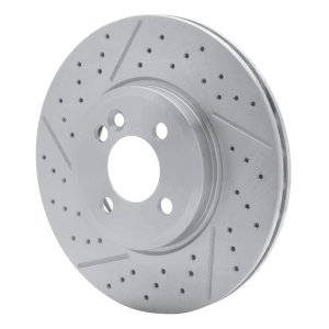 Mini Cooper Clubman Brake Rotor (1) - Front - R1 Concepts - Drilled and Slotted - `07-`15
